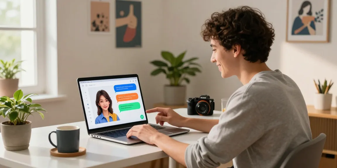 Experience crush on ai through engaging virtual interactions at a cozy home office.